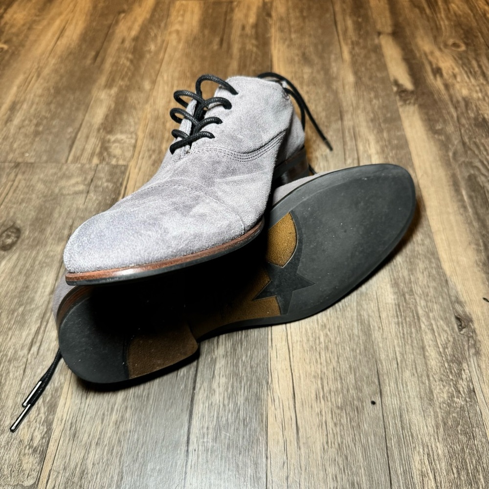 John Varvatos suede gray lace up shoes SZ 9.5